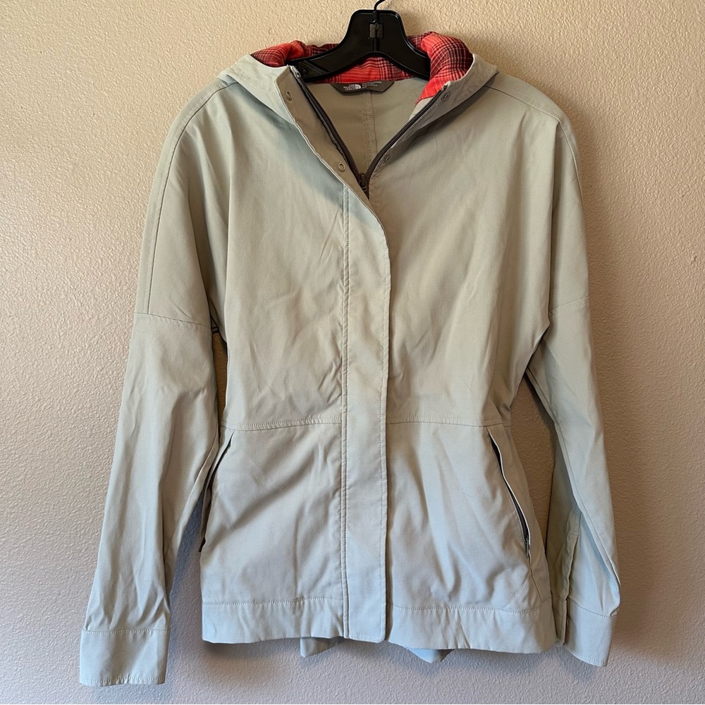 North Face trench lightweight jacket with plaid lining